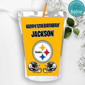 Pittsburgh Steelers Birthday Capri Sun Juice Label Instant Download