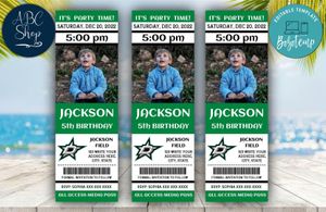 Dallas Stars Birthday Ticket With Photo Invitation Instant Download
