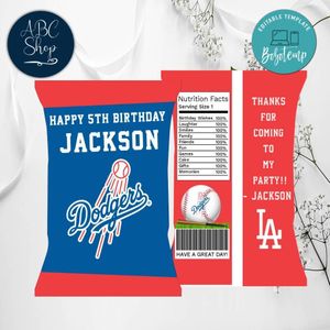 Los Angeles Dodgers Chip Bags Digital File Printable Instant Download