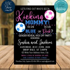 Who's Been Kicking Mommy Invitation Instant Download