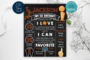 Printable Basketball Chalkboard Sign Instant Download