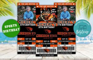 Oregon State Beavers Ticket Birthday Editable Templates Instant Download