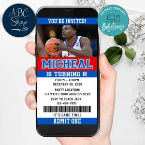 Electronic Kansas Jayhawks Ticket Electronic Invite Birthday Invitations Instant Download