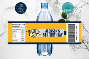 Printable Nashville Predators Water Bottle Labels Instant Download