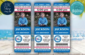 Printable Philadelphia 76ers Birthday Ticket With Photo Invitation DIY