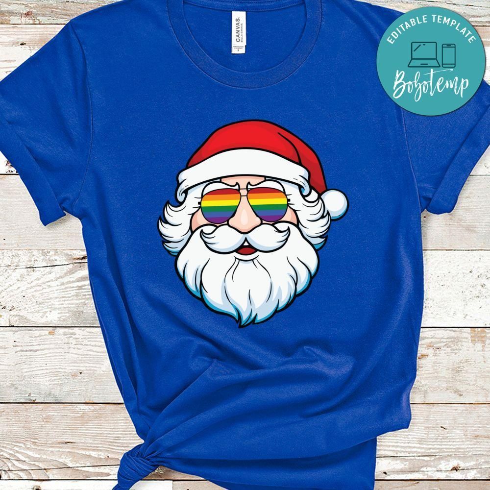 Santa Claus LGBT Pride Sunglasses Shirt