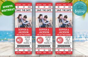 Editable Atlanta Hawks Save The Date Wedding Engagement Announcement Ticket Invitation Instant Download