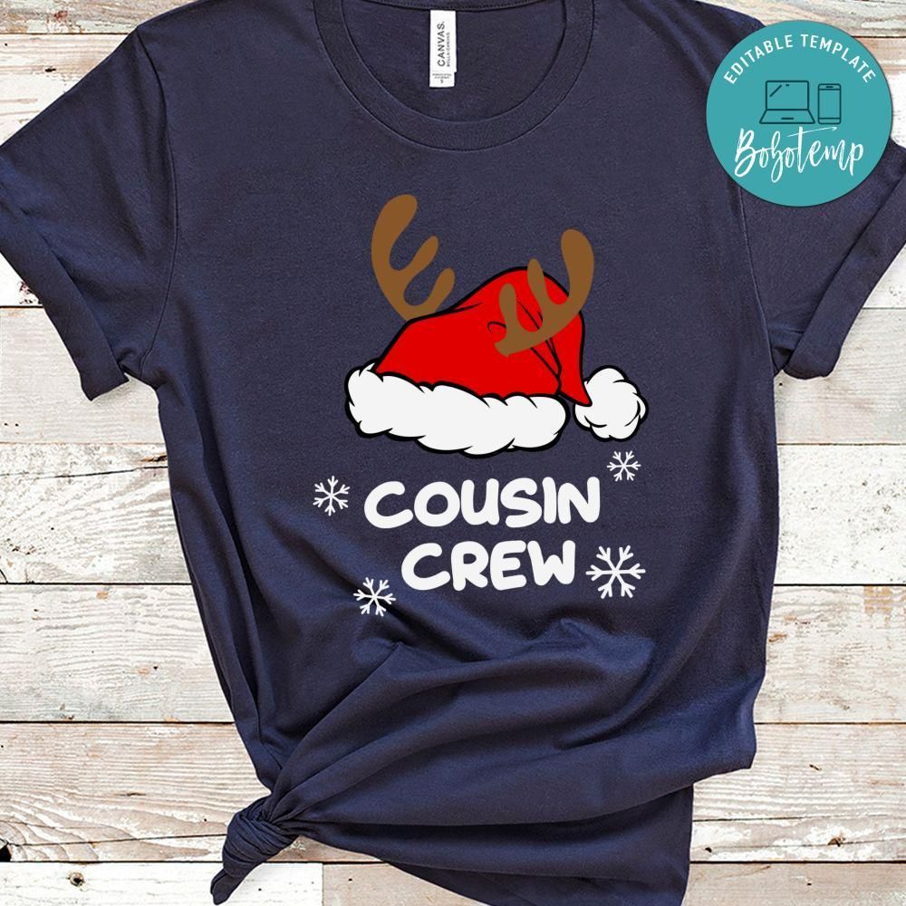 Cousin Crew Reindeer Christmas Hat Shirt
