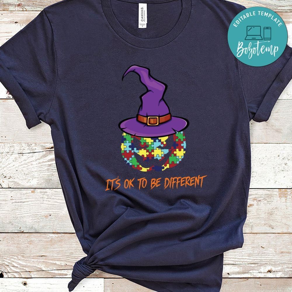 Halloween Autism Awareness It's Ok to Be Different Shirt