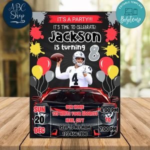 Derek Carr Las Vegas Raiders Drive By Birthday Parade Invitation Printable Instant Download