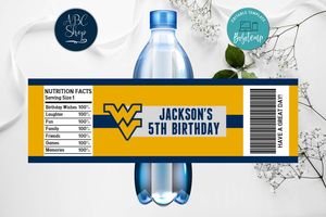 Printable West Virginia Mountaineers Bottle Labels Instant Download