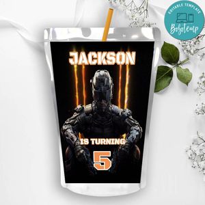 Call Of Duty Birthday Capri Sun Juice Label Instant Download