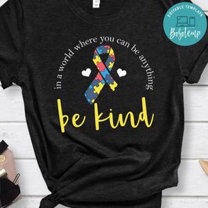 Be Kind Ribbon Puzzle Autism Awareness Shirt