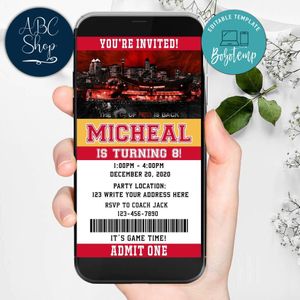 Electronic Calgary Flames Birthday Flyer Instant Download