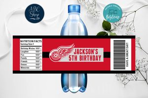 Printable Detroit Red Wings Water Bottle Labels Instant Download