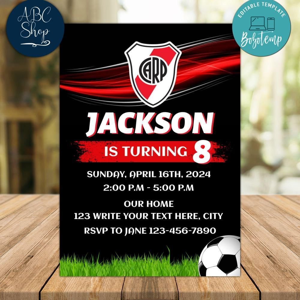 Rivera plate Invitation Template to Print at Home Instant Download