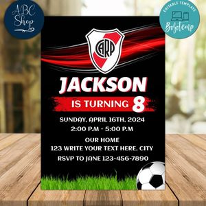 Rivera plate Invitation Template to Print at Home Instant Download