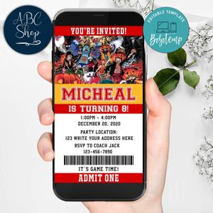 Electronic One Piece Halloween Ticket Electronic Invite Birthday Invitation Instant Download