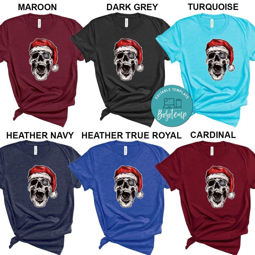 Santa Hat Skull Shirt