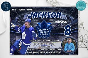 Toronto Maple Leafs Birthday Invitations Template to Print at Home Instant Download