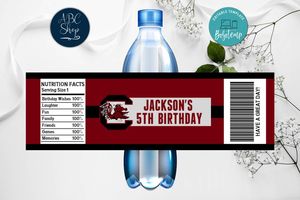Printable South Carolina Gamecocks Water Bottle Labels Instant Download