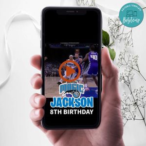 Orlando Magic Birthday Video Invitation Digital Template Customizable DIY