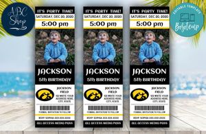 Printable Iowa Hawkeyes Birthday Ticket With Photo Invitation Instant Download
