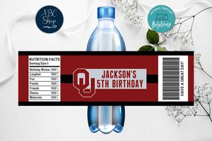 Printable Oklahoma Sooners Water Bottle Labels Instant Download