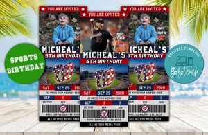 Washington Nationals Ticket Birthday Editable Template Instant Download