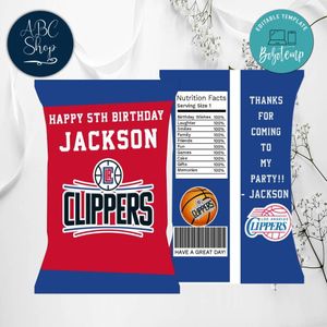 Los Angeles Clippers Chip Bags Digital File Printable Instant Download