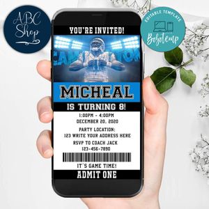 Electronic Carolina Panthers Ticket Electronic Invite Birthday Invitations Instant Download