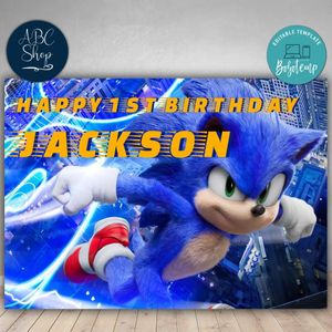 Printable Sonic Backdrop Digital File Instant Download