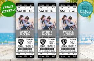 Brooklyn Nets Save The Date Wedding Engagement Announcement Ticket Invitation Instant Download