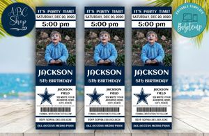 Printable Dallas Cowboys Birthday Ticket With Photo Invitation Instant Download