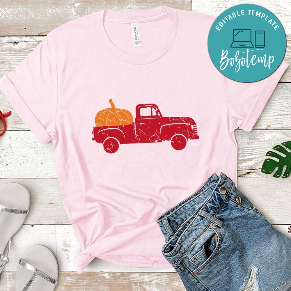Distressed Pumpkin Truck Halloween Shirt