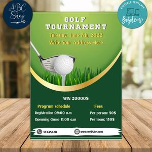 Golf Tournament Flyer Instant Download