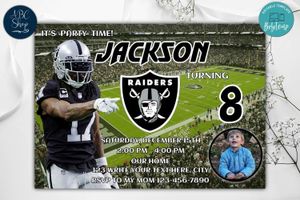 Las Vegas Raiders Birthday Invitation Template to Print at Home Instant Download