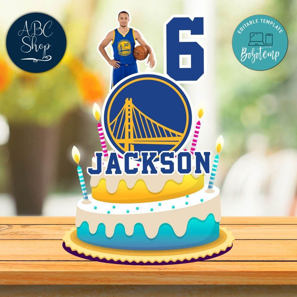 Printable Stephen Curry Birthday Cake Topper Template DIY Bobotemp
