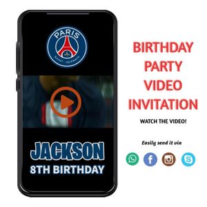 Kylian Mbappe Birthday Video Invitation Digital Template Customizable Instant Download