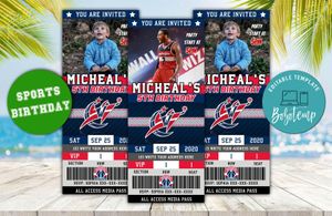 Washington Wizards Ticket Birthday Editable Templates DIY