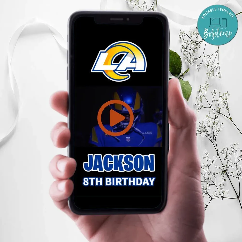 Los Angeles Rams Invitation Digital Template Instant Download | Bobotemp