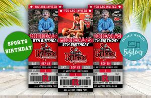 Editable Rutgers Scarlet Knight Birthday Ticket Invitations Instant Download