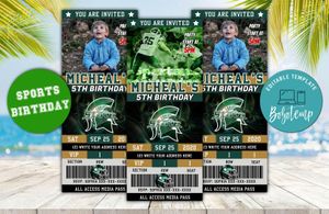 Printable Michigan State Spartans Birthday Ticket Invite Instant Download
