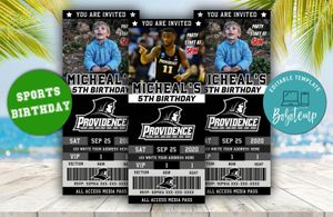 Providence Friars Ticket Birthday Editable Templates Instant Download