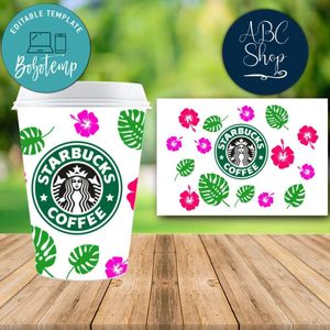 Starbucks Wrap Flower PNG File template DIY