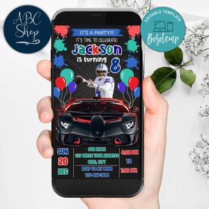 Mobile Dak Prescott Dallas Cowboys Drive By Birthday Parade Electronic Invite Invitation Template Instant Download