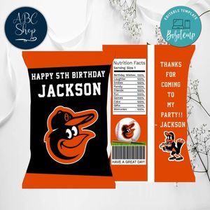 Baltimore Orioles Chip Bags Digital File Printable Instant Download