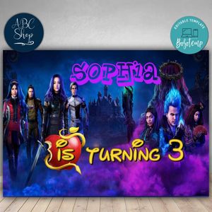 Printable Girl Descendants 3 Backdrop Digital File Instant Download