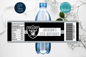 Printable Las Vegas Raiders Water Bottle Labels Instant Download