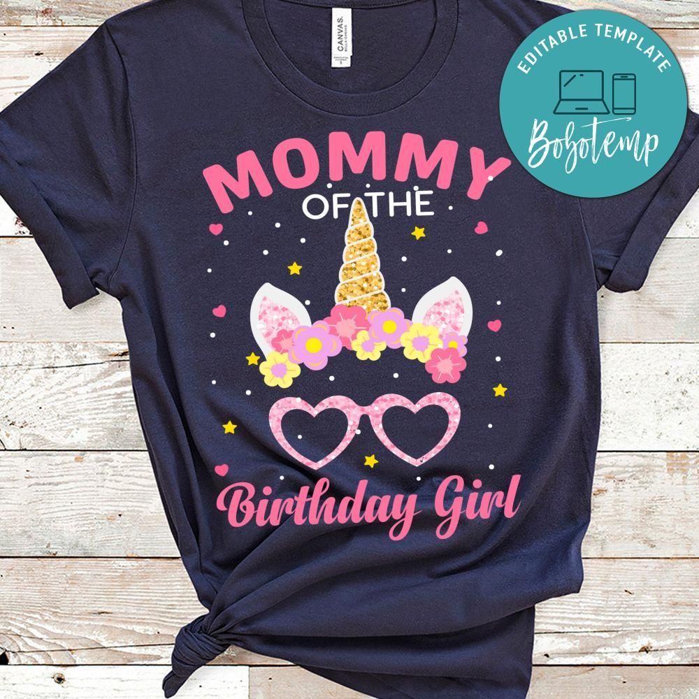 Mommy Of The Birthday Girl Unicorn Shirt